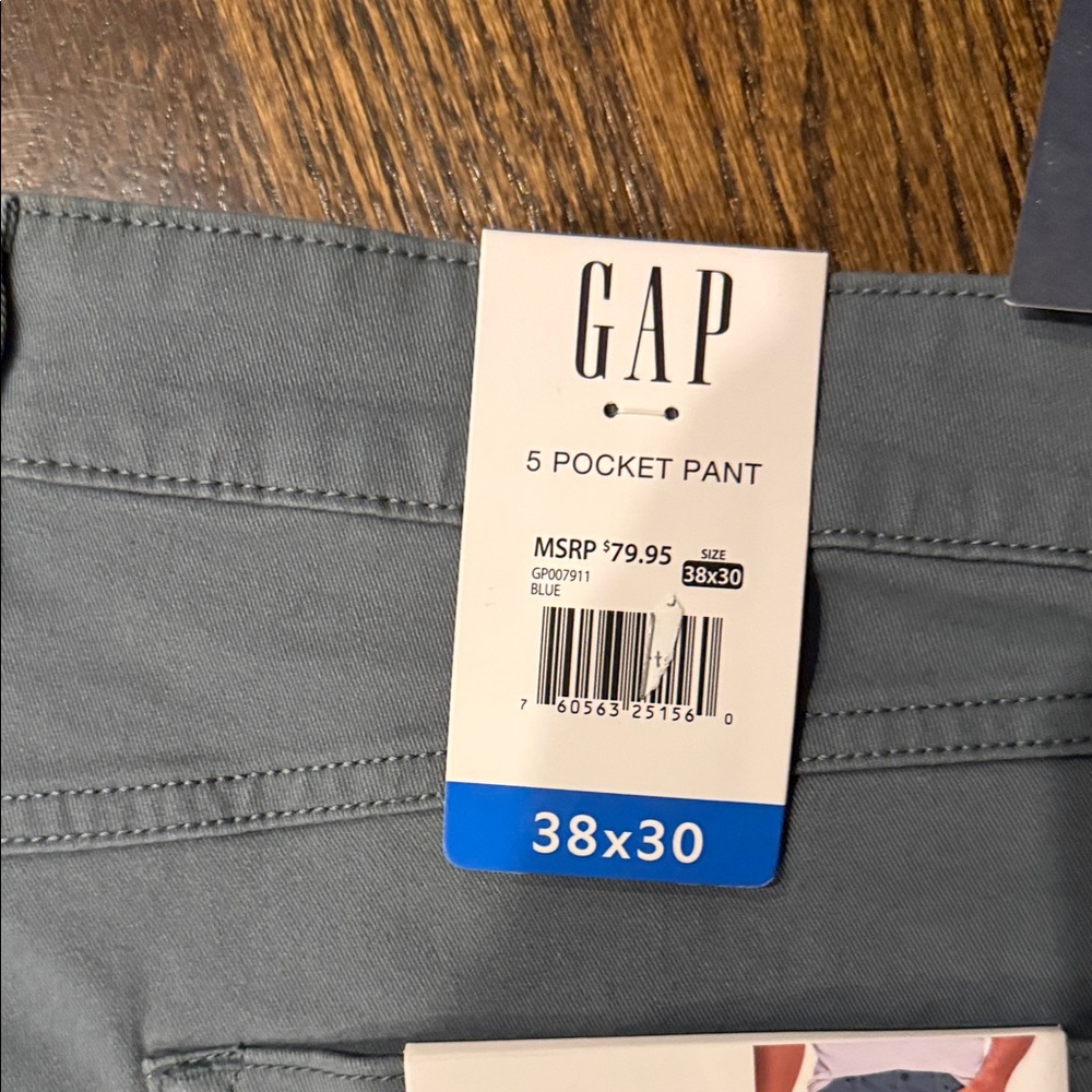 GAP Slate blue 5 Pocket Pants men’s pants slim fit 38x30 - Picture 5 of 7